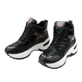 Zapatillas Daera de cuero ecológico, negras y modernas negro 2