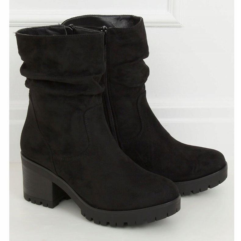 Botas negras con tacones anchos J19-96 Negra negro 1
