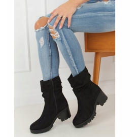 Botas negras con tacones anchos J19-96 Negra negro 2