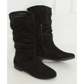 Botas negras para mujer tacones planos J19-92 Negro 2 Botas negras para mujer tacones planos J19-92 Negro 2