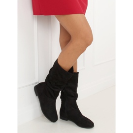Botas negras para mujer tacones planos J19-92 Negro 4