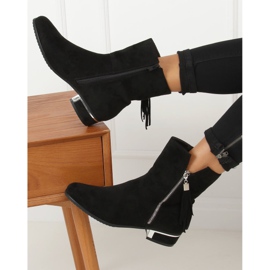Botas de mujer negras con tacón plano HFN-2311 Black negro 5