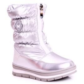 WEESTEP Botas de nieve cálidas de lana para niños Silver Mumm plata 5
