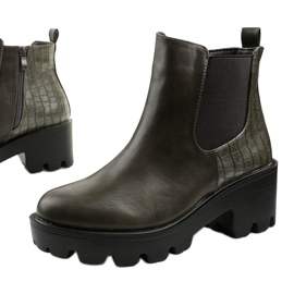 Botas planas grises en cuero ecológico Establecido 1