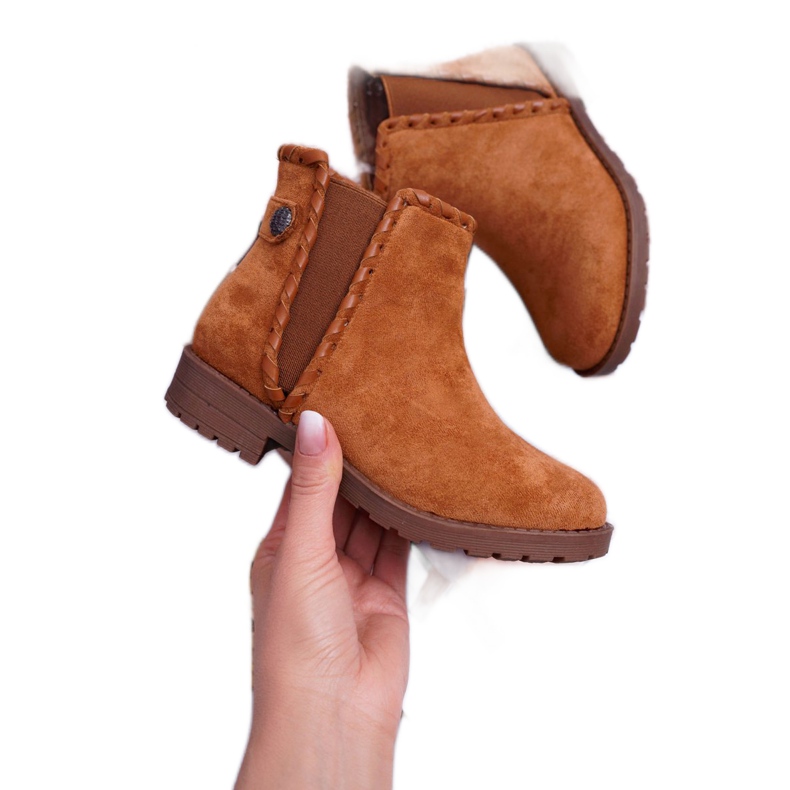 POPA Botas Infantiles Tacón Plano Camel Sicarro marrón 1