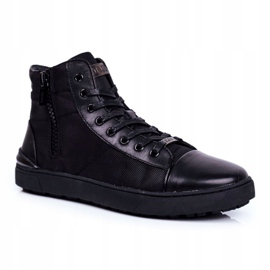 Zapatillas Hombre Piel GOE Negras GG1N3019 negro 1 Zapatillas Hombre Piel GOE Negras GG1N3019 negro 1