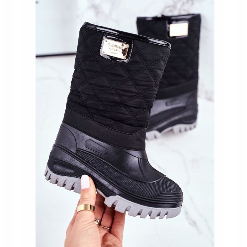 Apawwa Botas de nieve para niños con aislamiento de piel Black Mussi negro 2