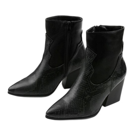Botines negros con Chay puntiagudo gris 3