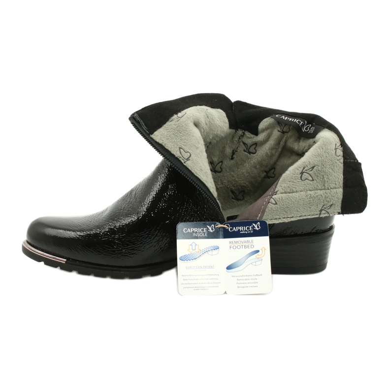 Botas de mujer Caprice lacadas 25309-25 negro 7