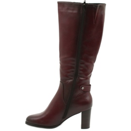 Botas Con Cuero Ecológico VINCEZA rojo 4