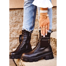 S.Barski Botas de mujer en la plataforma Black Warmed Verdem negro 2