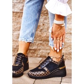 S.Barski Calzado Deportivo Mujer Deportivas Cuero Negro Metronus beige dorado 2