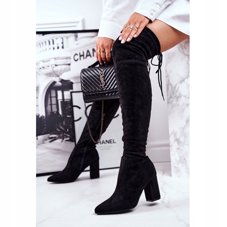 S.Barski Botas De Mujer Con Tacón Ante Negro Milwa 1