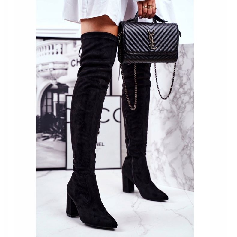 S.Barski Botas De Mujer Con Tacón Ante Negro Milwa 2