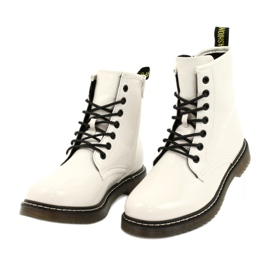 Evento Botas para mujeres, botas blancas barnizadas 20BT35-3001 blanco 5