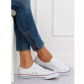 Zapatillas de mujer clásicas blancas JD05P BLANCO / ROJO 2