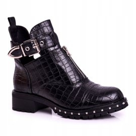 Botas de mujer negras con recortes Black Hampton negro 5