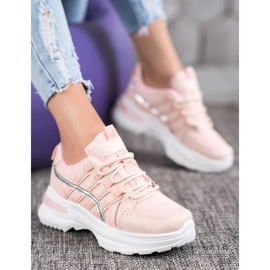 SHELOVET Calzado deportivo de moda en la plataforma rosado 4