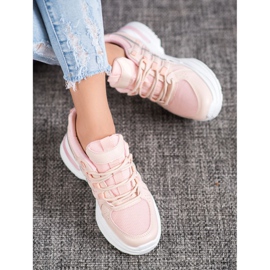 SHELOVET Calzado deportivo de moda en la plataforma rosa 1