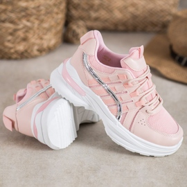 SHELOVET Calzado deportivo de moda en la plataforma rosado 3