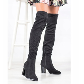 Botas altas con tacón VINCEZA decorativo negro 1