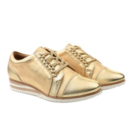 Zapatos deportivos con cuña dorada 15S8621 dorado 3