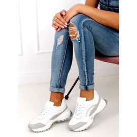 Blanco y gris LA87P Zapatillas deportivas grises 4