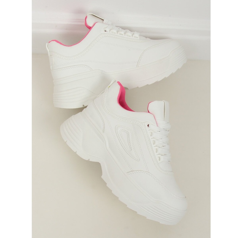 Zapatillas deportivas suela alta blanca LA78P Fushia blanco rosado 1