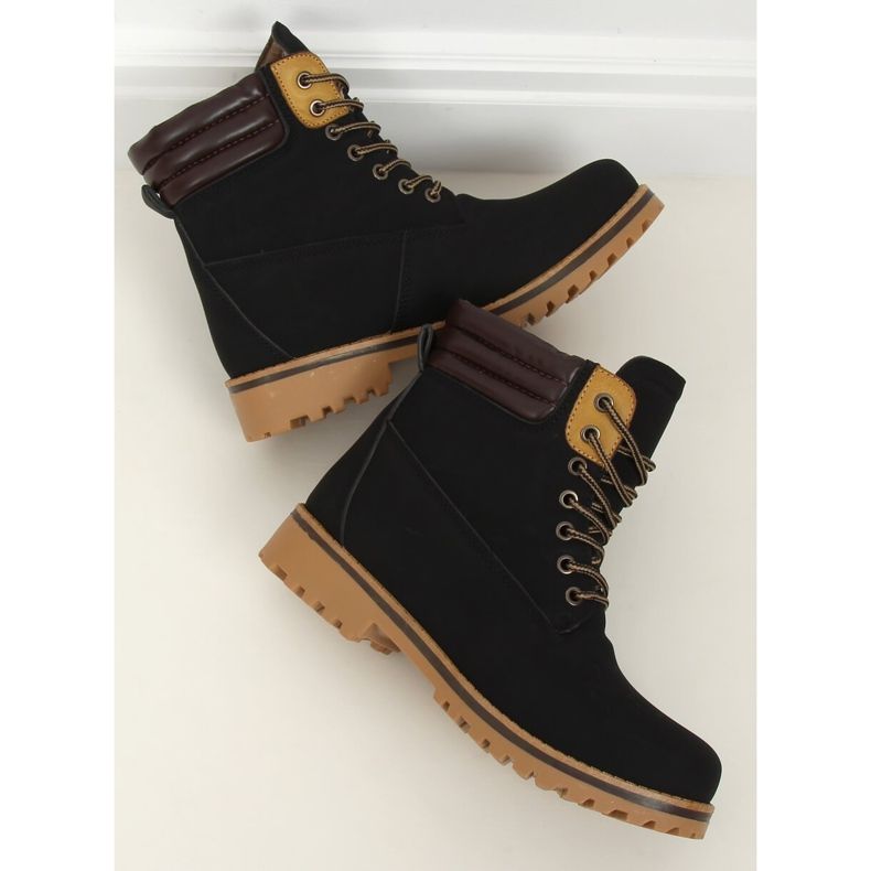 Botas de madera con aislamiento negro para mujer C001-1 Black 1 Botas de madera con aislamiento negro para mujer C001-1 Black 1