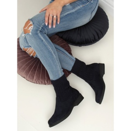 Botas con parte superior de suéter E2100 Azul marino 3