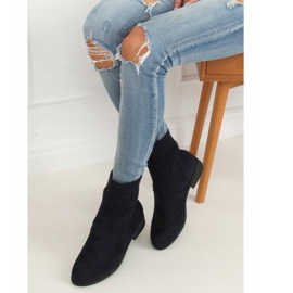 Botas con parte superior de suéter E2100 Azul marino 4