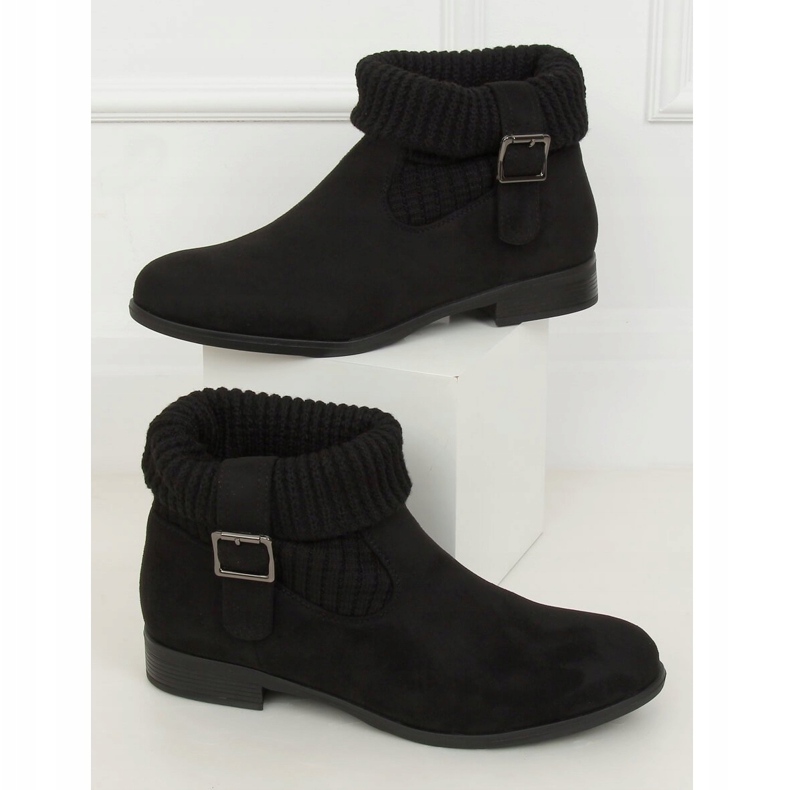 Negro DF3526 Botas calcetín negras 1