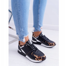 Zapatillas Deportivas Mujer Con Estampado De Leopardo Negro Fippo multicolor 2