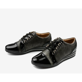 Zapatillas de deporte negras con cuña de moda 15S8621 negro 2 Zapatillas de deporte negras con cuña de moda 15S8621 negro 2