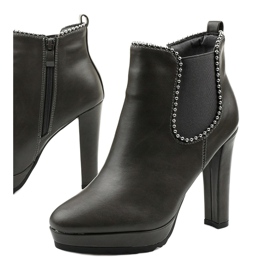 Botas grises en el poste con cremallera y elástico Circus 1 Botas grises en el poste con cremallera y elástico Circus 1