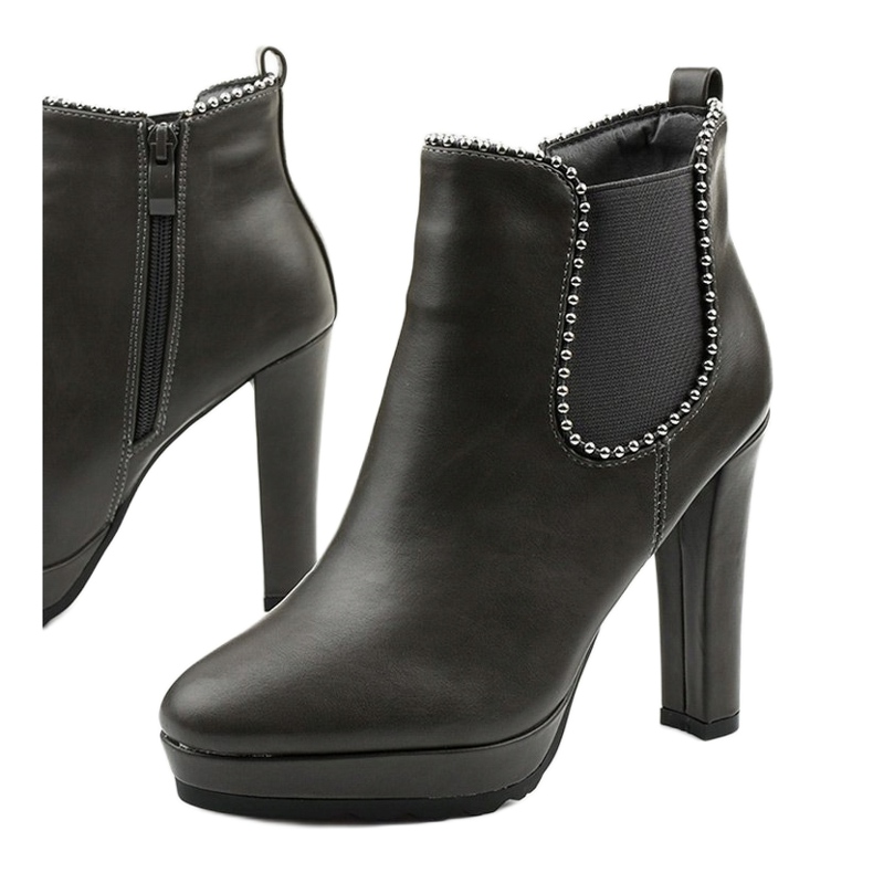 Botas grises en el poste con cremallera y elástico Circus 1 Botas grises en el poste con cremallera y elástico Circus 1