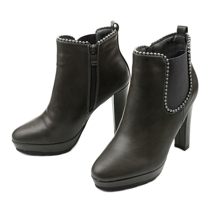 Botas grises en el poste con cremallera y elástico Circus 2 Botas grises en el poste con cremallera y elástico Circus 2