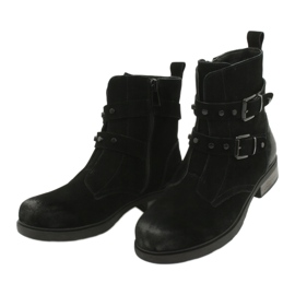 American Club Botines americanos de ante negro 2