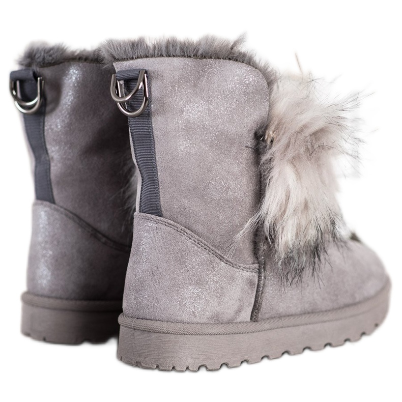 Bella Paris Botas de nieve con piel gris 1
