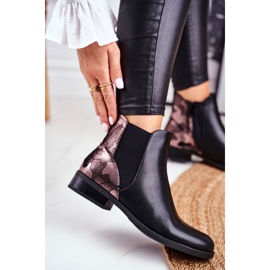 S.Barski Botas de Mujer Botas Chelsea Calientes Tacón Plano Negro Dibbo 4