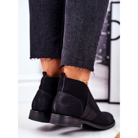 S.Barski Botas de mujer Botas Chelsea cálidas Tacón plano Negro Sirro 4