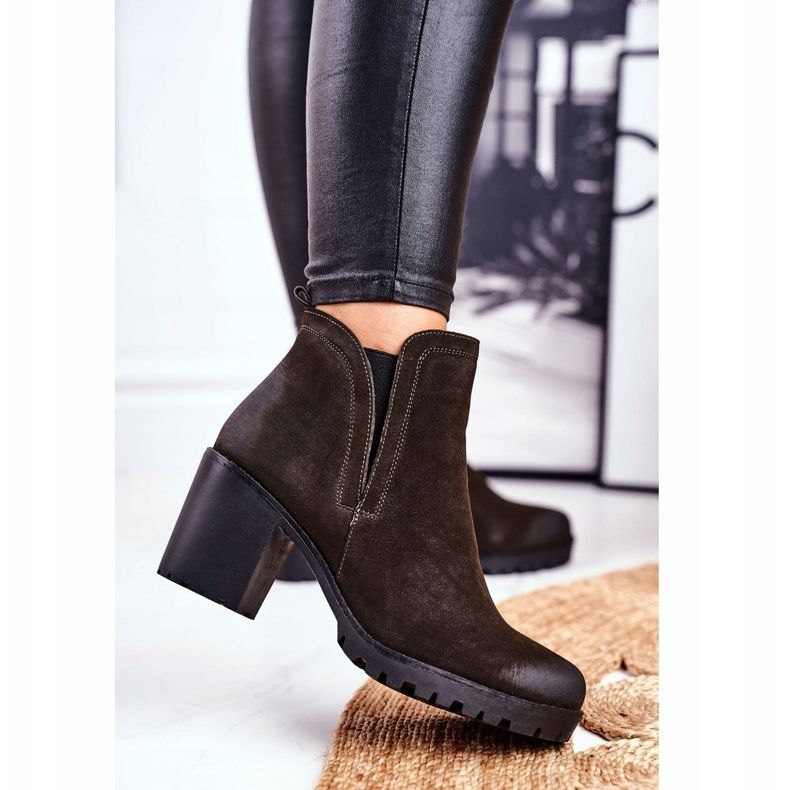 S.Barski Botas De Mujer Con Tacón Cálido Caqui Veronica marrón 1