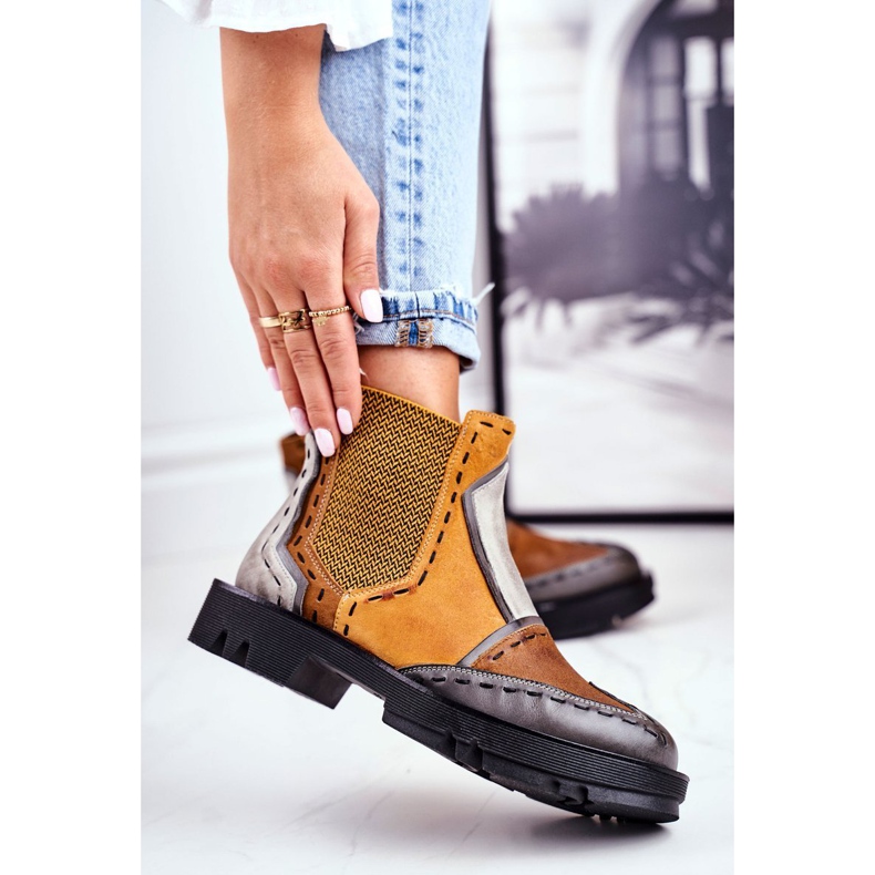 Botas Jodhpur de piel para mujer Maciejka Yellow 04634 multicolor amarillo 1