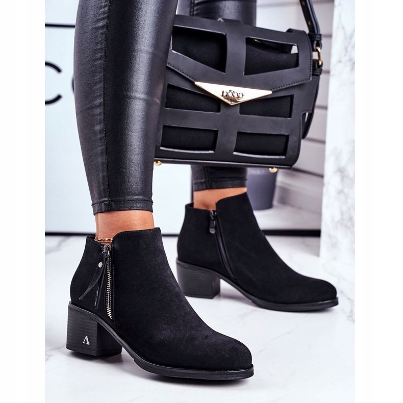 S.Barski Botas De Mujer Con Tacón Cálido Negro Blanche 1 S.Barski Botas De Mujer Con Tacón Cálido Negro Blanche 1