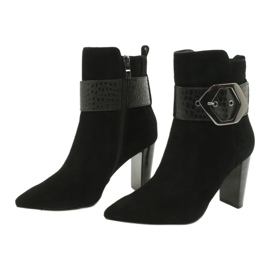 Caprice Botas de cuero negro con una hebilla 25317-25 025 2