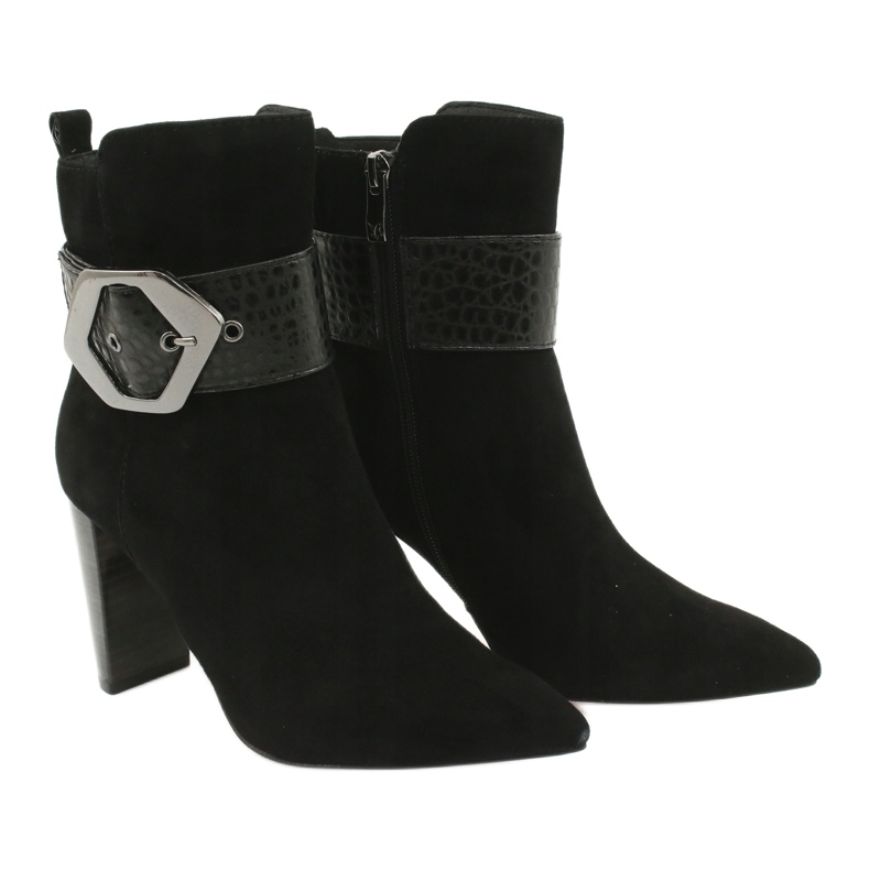 Caprice Botas de cuero negro con una hebilla 25317-25 025 4