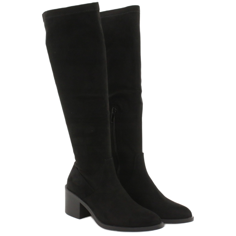 Filippo Botas hasta la rodilla de ante DKZ1585 / 20 BK negro 3