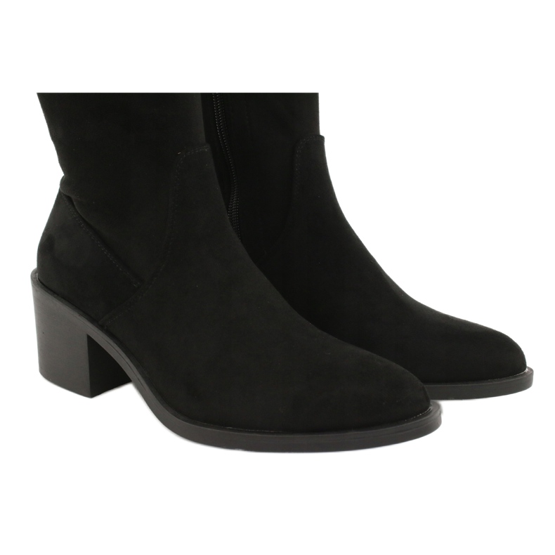 Filippo Botas hasta la rodilla de ante DKZ1585 / 20 BK negro 4