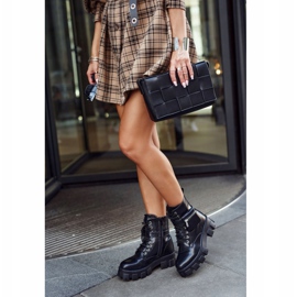 PS1 Botas de mujer en la plataforma negra Warm Winryna negro 6