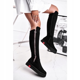 SEA Botas de mujer de ante negro Melbro 2